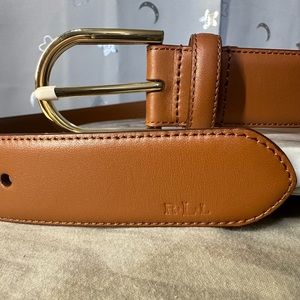 NWT Ralph Lauren leather belt brown medium 1 1/4” wide
